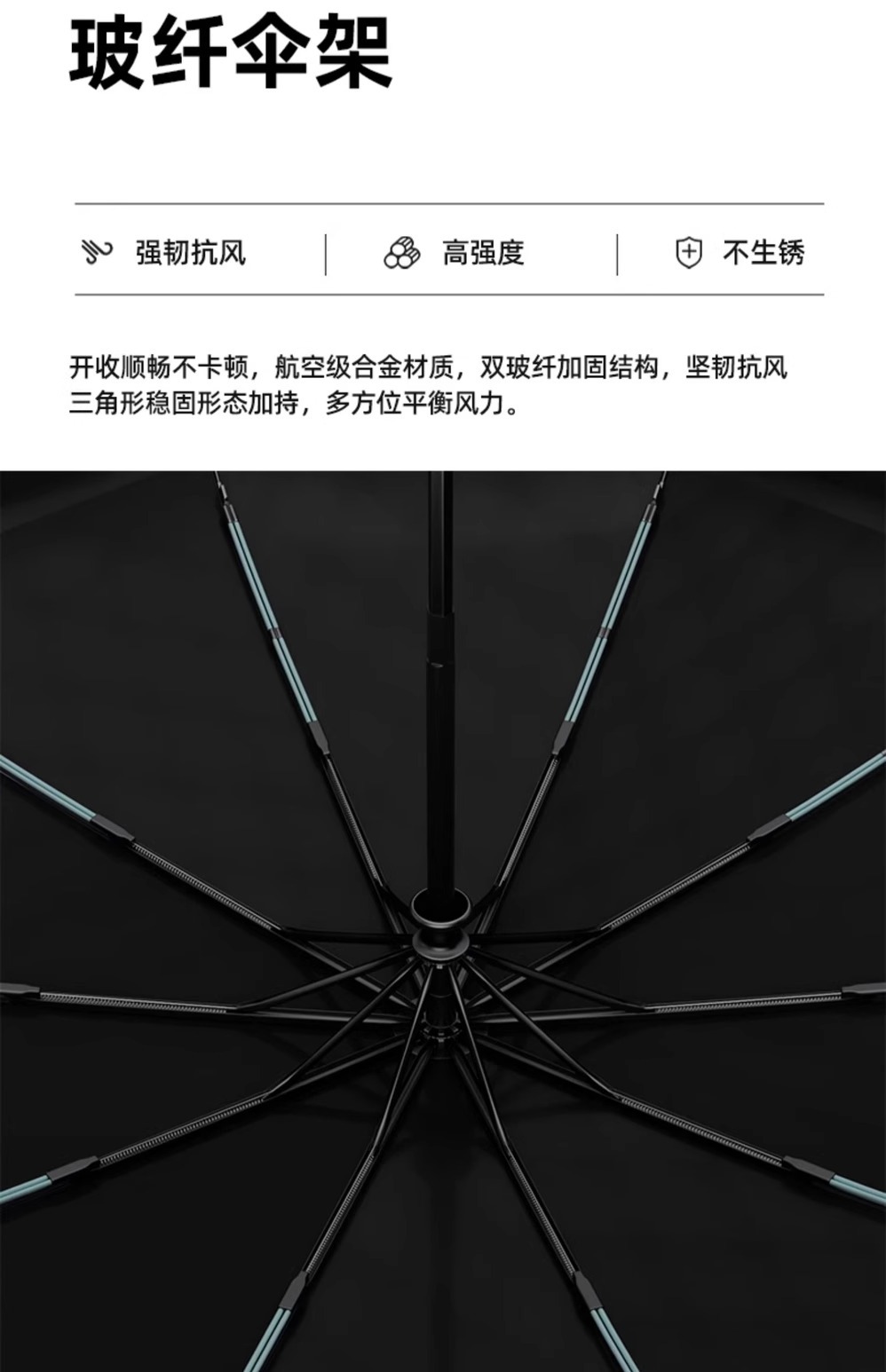 渐变全自动雨伞晴雨两用男女遮阳伞加大加厚加固折叠抗风学生上学详情21