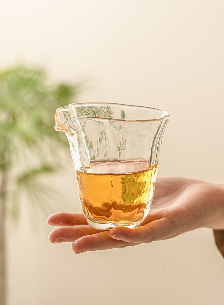 海棠花透明公杯匀杯高硼硅玻璃公道杯茶海耐高温高档泡茶具分茶器详情7