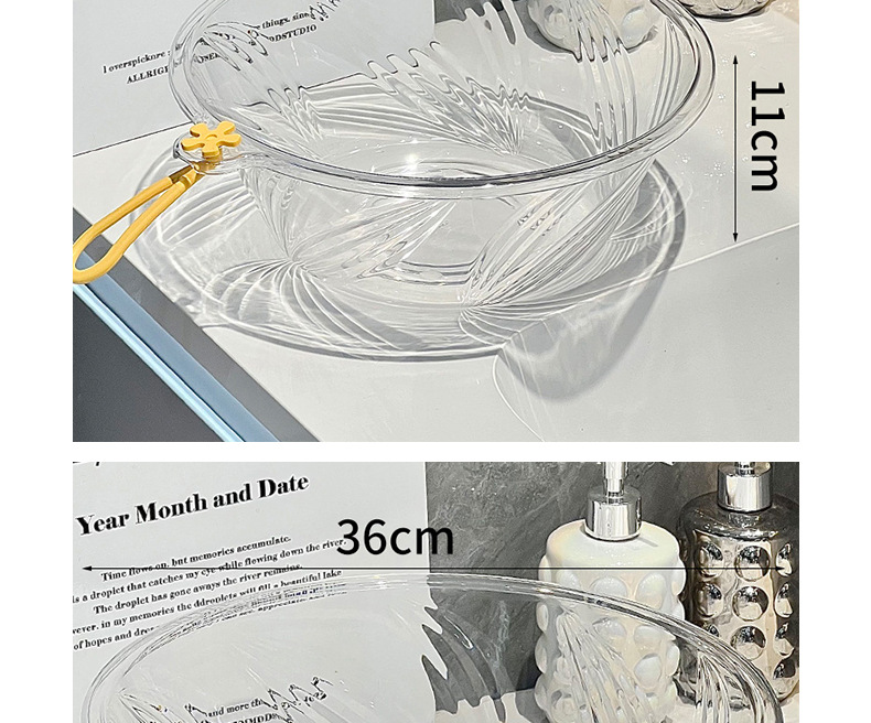 家用高颜值透明加厚纹理洗衣盆多功能壁挂洗脚盆塑料厨房洗菜盆子详情22