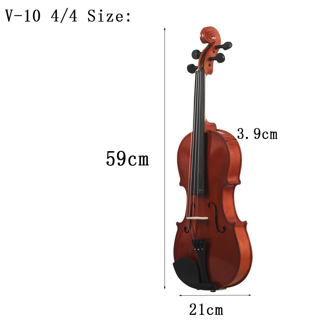Natural color solid wood violin beginner practice 4/4 violin popularization for adults and children Violin pic 2