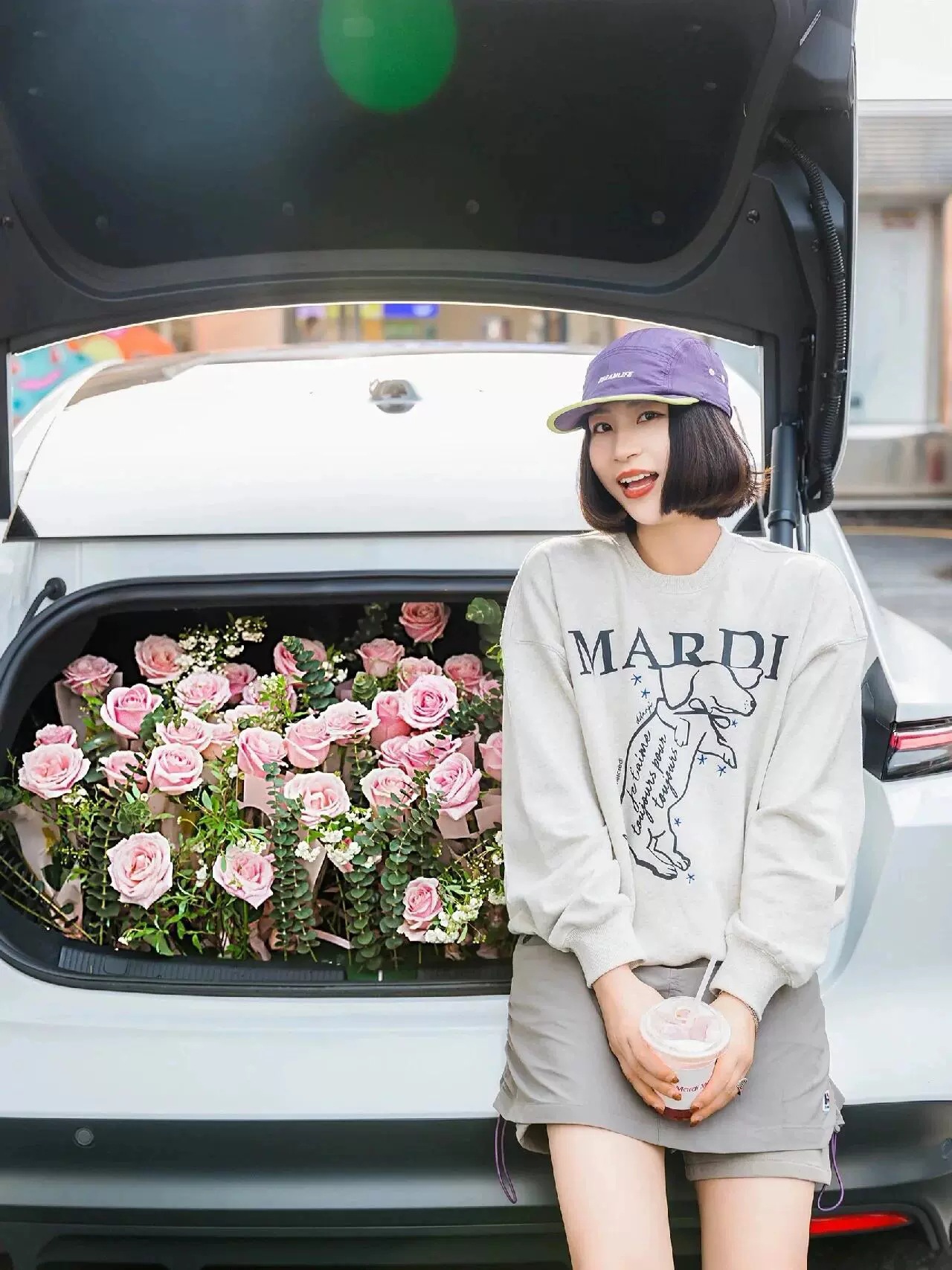 现货韩国潮牌Mardi卫衣女小雏菊24新款印花圆领上衣一件代发详情8