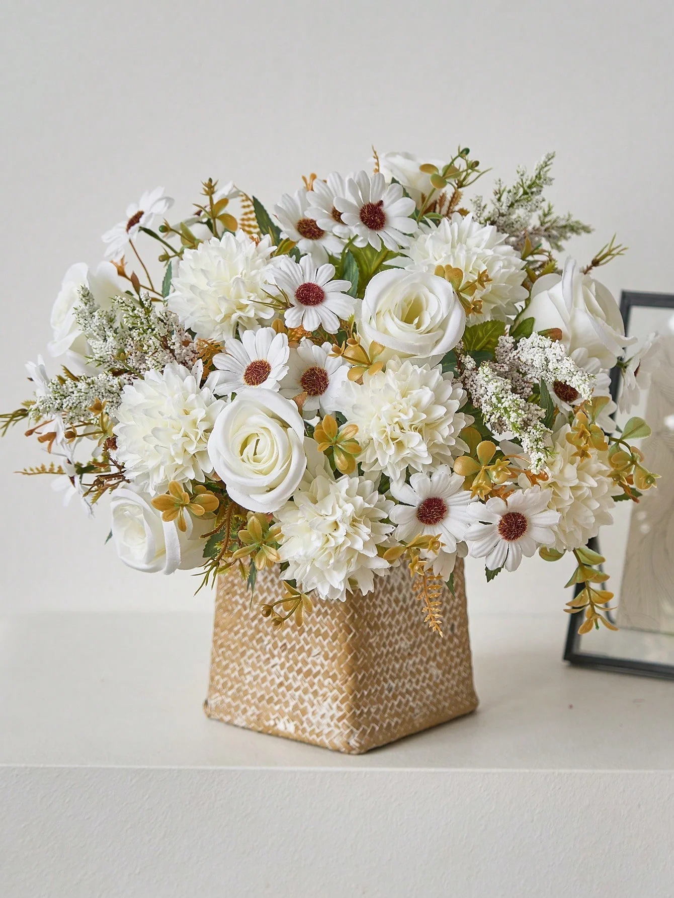 欧式田园装饰手捧玫瑰花仿真花花束客厅茶几家居餐桌花艺摆件批发详情5