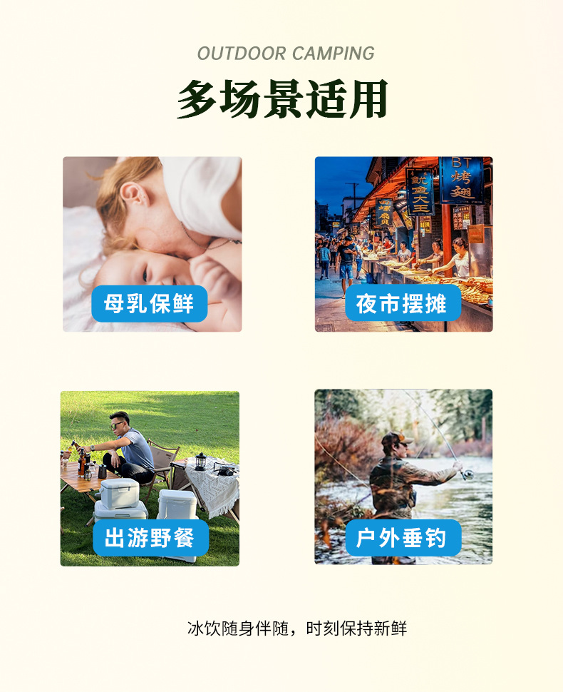 Custom-made outdoor folding camping table, insulated box, portable barbecue and picnic 46-liter multi-functional pull rod table and chair refrigeration box pic 12