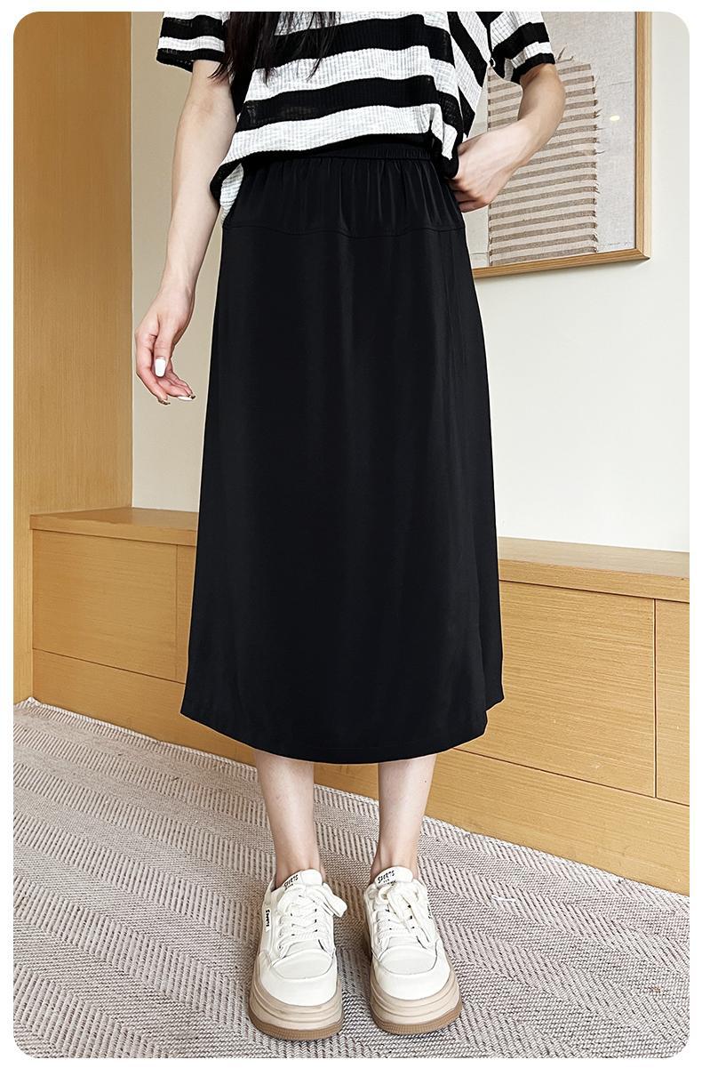 2024夏季新款女士高腰显瘦米兰醋酸皱裙裤 休闲宽松百搭阔腿裤 垂感休闲裤详情10