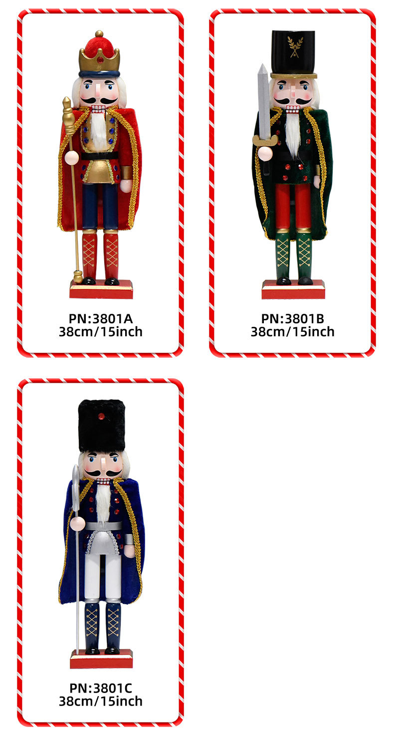 New mixed batch 38CM European-style cape Christmas hotel decoration item, holiday gift Nutcracker puppet figure pic 5