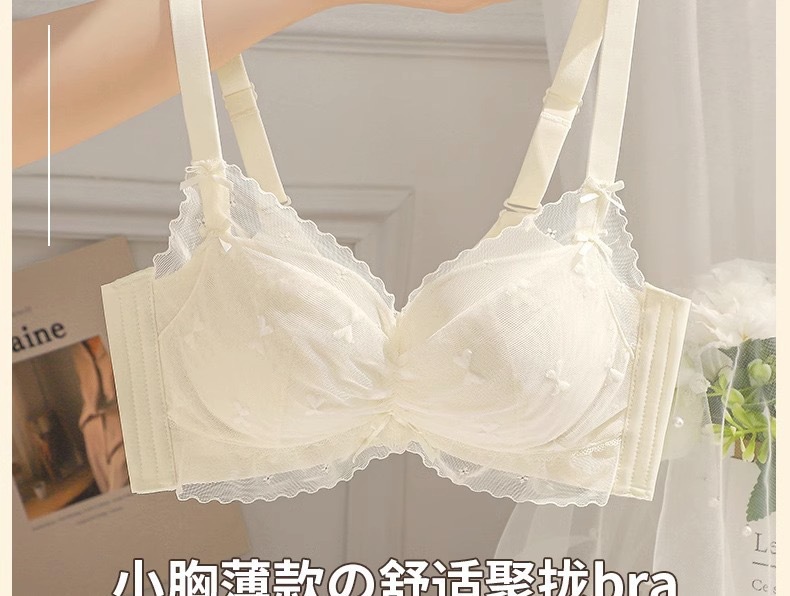 内衣女士小胸聚拢显大调整型无钢圈收副乳防下垂蕾丝夏薄款舒适详情1
