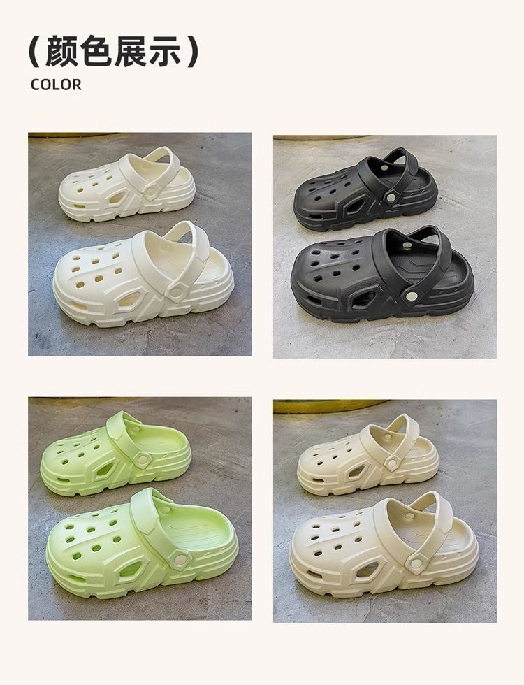 洞洞鞋男士夏天外穿防滑厚底2024新款卡通包头沙滩凉拖鞋女款护士详情4