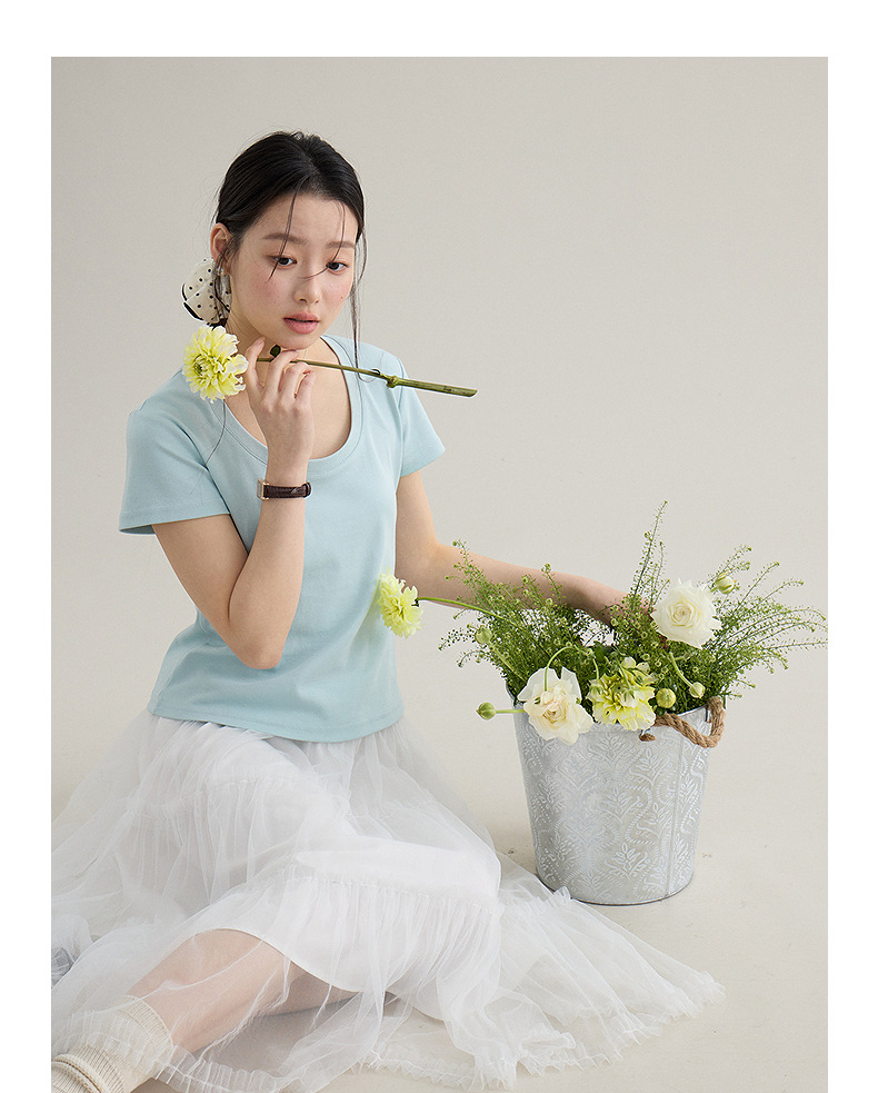 【 Blockbuster B: Super Comfortable Double-collar T-shirt with Upgraded Fabric 】 Spring short-sleeved T-shirt pic 42