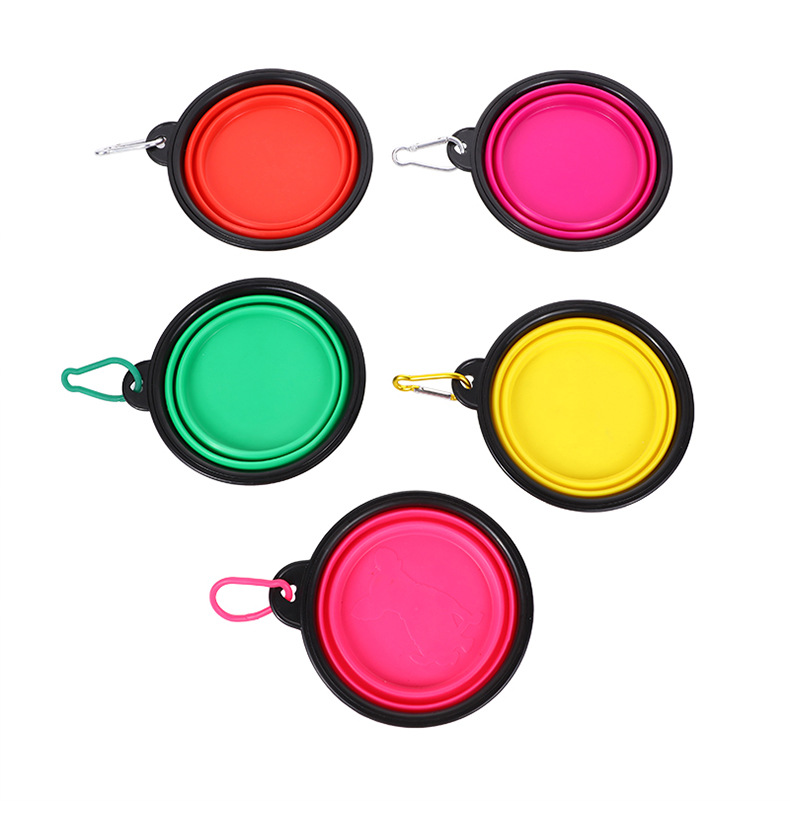 Portable pet folding bowls, silicone outdoor dog basins, cute dog food utensils, various styles of pet supplies wholesale pic 13