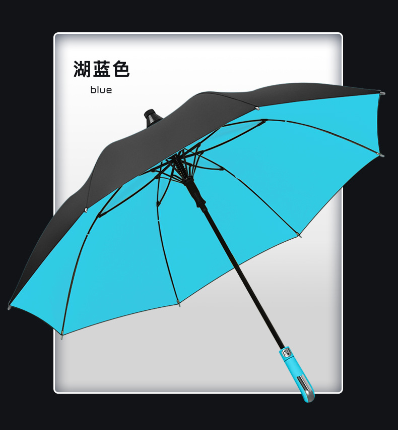 现货防水套直杆8K自动伞直杆双层雨伞素色长柄伞定制LOGO广告伞详情23