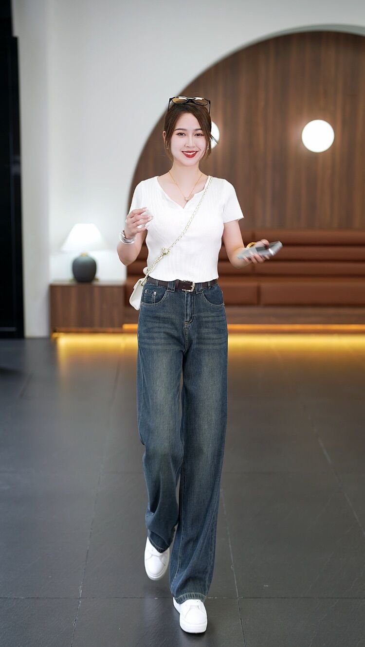 Wide-leg jeans for women 2025 Autumn new style High-waisted slimming wide-leg pants retro stretch versatile floor-length straight-leg pants pic 10