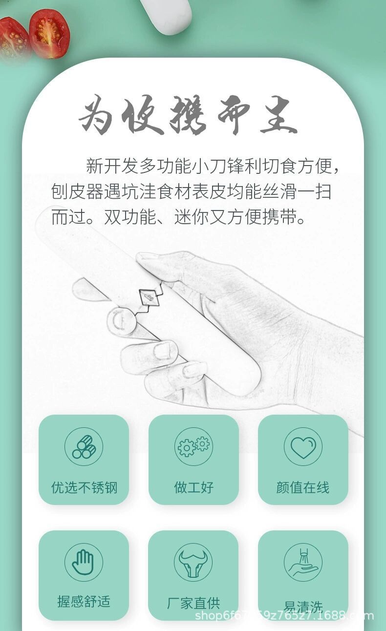 新款二合一多功能家用不锈钢削皮刀水果刀果皮刀刮皮刀瓜果刨小刀详情2