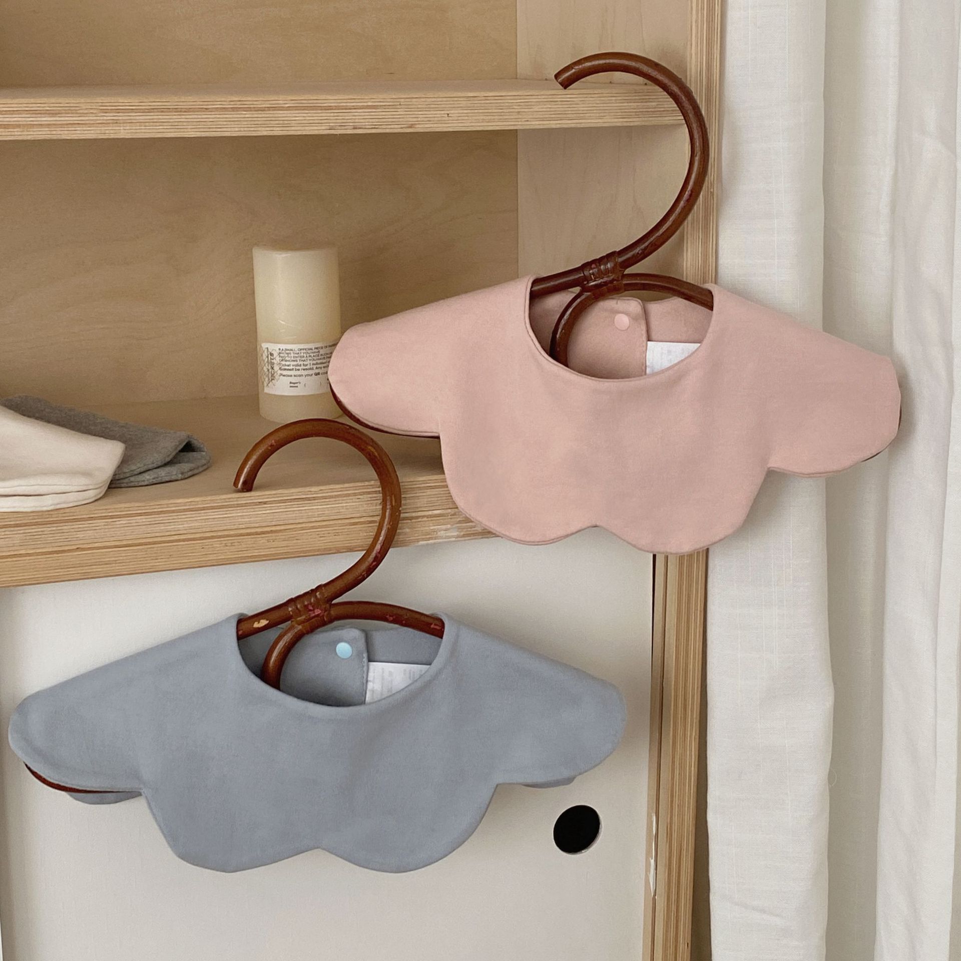 婴儿口水巾宝宝纯棉A类花瓣围兜纯色加厚双面口水巾秋冬1-3岁详情27