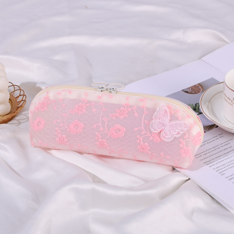 新中式国风刺蝴蝶绣磨砂笔袋轻奢铅笔盒文具盒2025学生女生收纳袋详情8