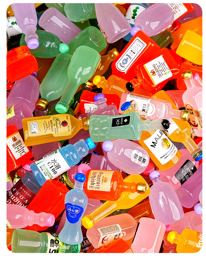 抖音迷你仿真小酒瓶树脂卡通立体小瓶子饰品配件食玩diy材料摆件详情13