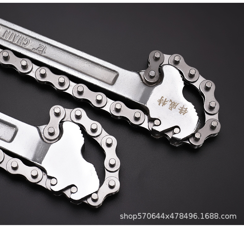 Oil filter element chain wrench, multi-functional universal pipe wrench, pipe wrench, oil change disassembly tool, adjustable chain wrench pic 13