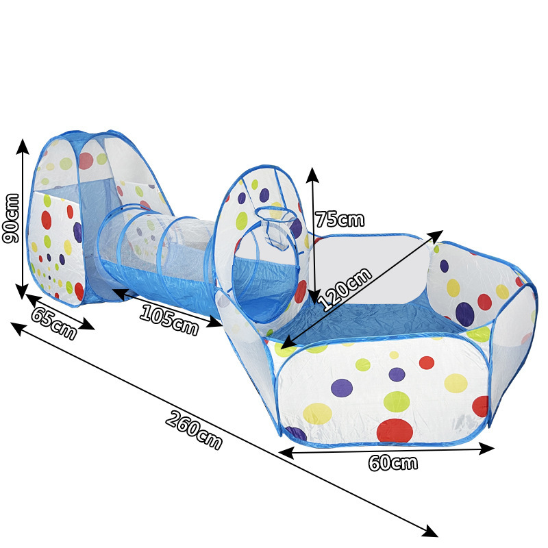 儿童帐篷三合一游戏屋折叠室内外爬行隧道可投篮海洋球池游戏屋详情3
