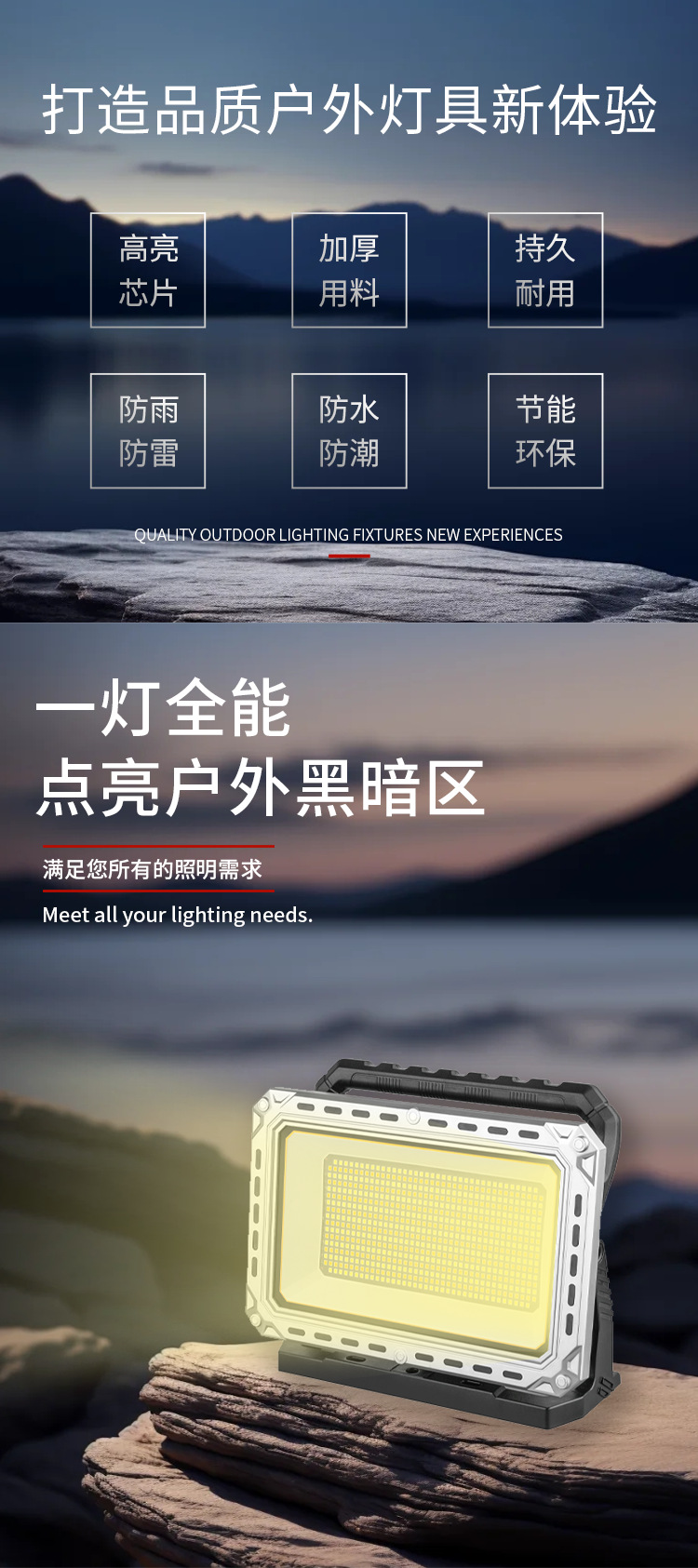 Cross-border new Makita socket high-brightness outdoor construction site floodlight, mobile portable dimming tape warning work light pic 1