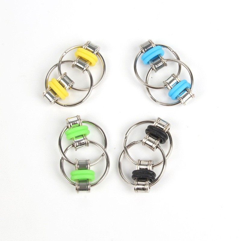 fidget cube 成人发泄自行车铁链玩具解压金属钥匙扣减压链条批发详情5