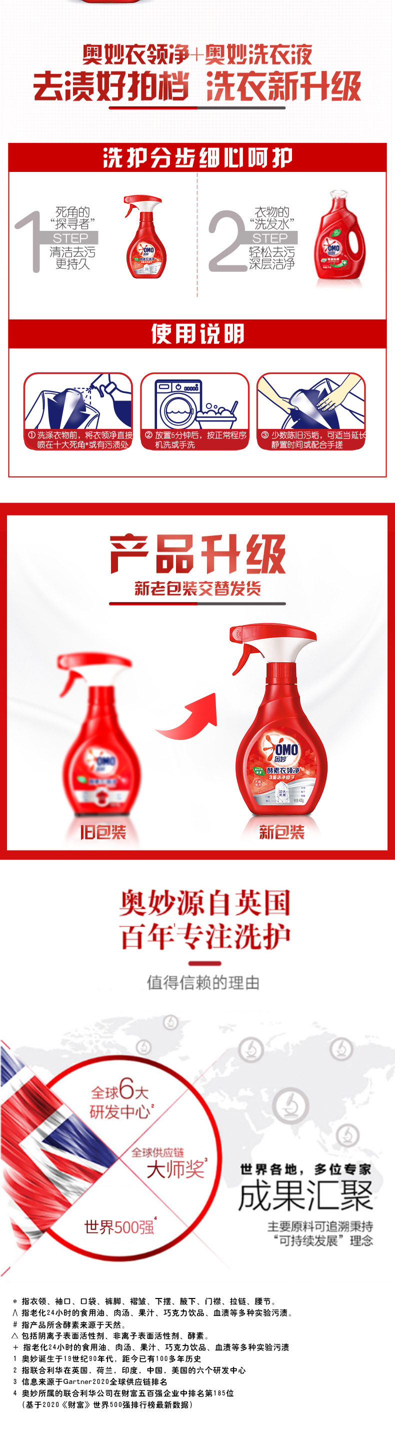 奥妙酵素衣领净400g强力去污领口衬衫顽固污渍家用无需搓洗 正品详情3