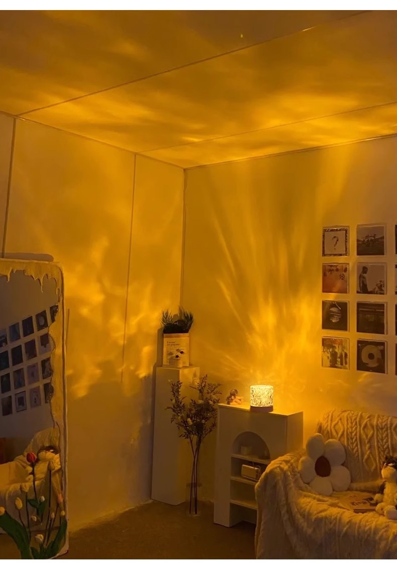 水波纹灯氛围灯卧室小夜灯光影浪漫旋转水纹灯床头灯投影极光礼物详情25