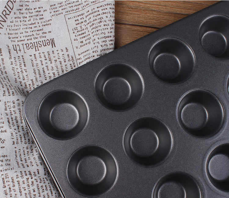 24-cup pudding mold for baking supplies, non-stick coated baking tray, 24-cup mini round pudding mold pic 2