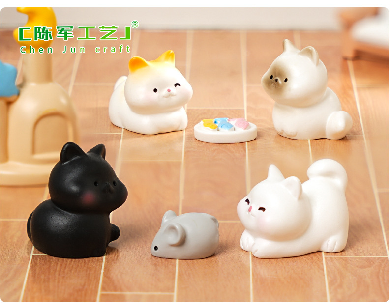 Cute mini cats, diy decorative accessories, micro-landscape desktop, car miniature dollhouse small ornaments pic 43