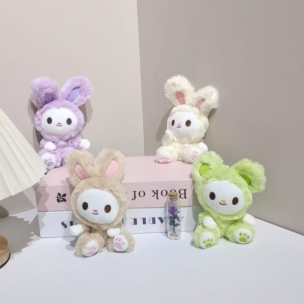 Cute milk shell bear rabbit plush pendant, little white rabbit doll bag, keychain, doll and doll accessories pic 9