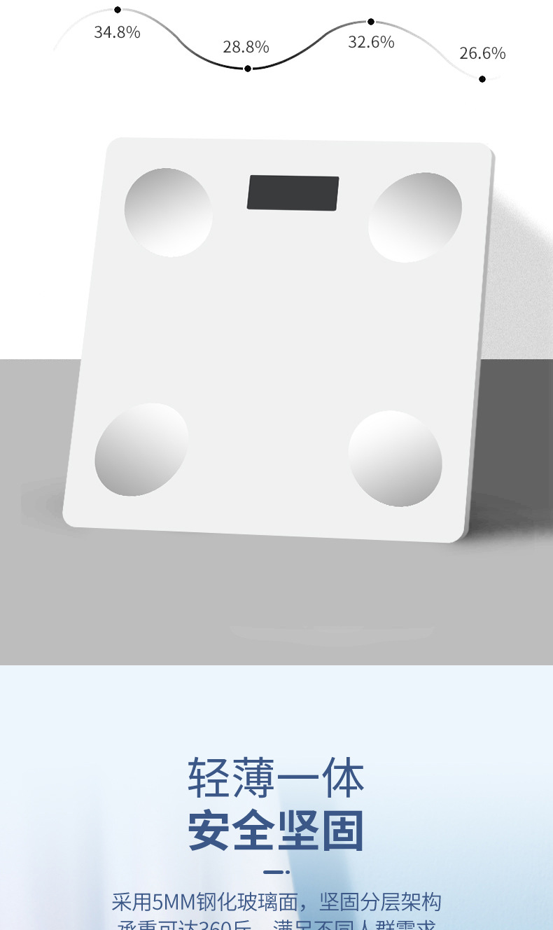 体重秤家用智能体脂秤小型称重电子秤人体充电款高精准米家测脂肪体重电子称家庭人体电子称详情6