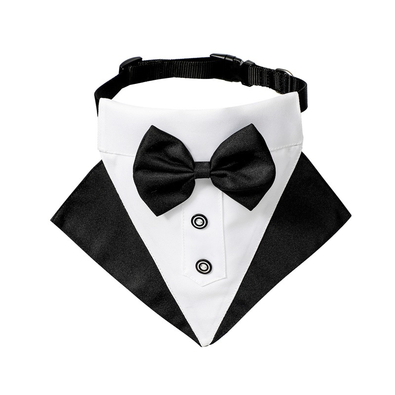 New wedding suit, pet saliva towel, dog collar, pet triangle towel, pet bow tie, wedding suit triangle towel pic 16
