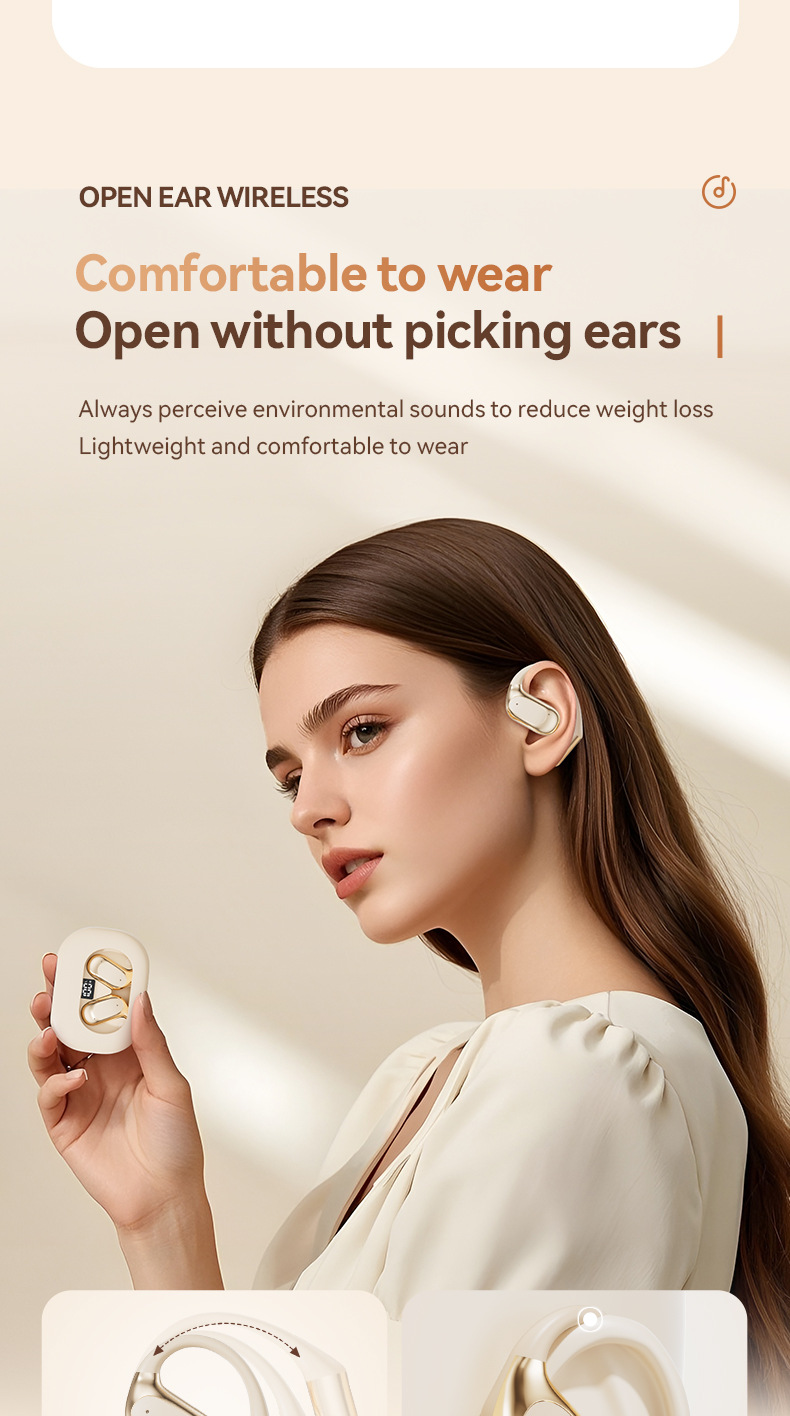 M115OWS wireless headphones dual-ear private mold Factory 2025 Blue Tooth Hua High-fidelity Stereo noise-cancelling ear-hanging style pic 5