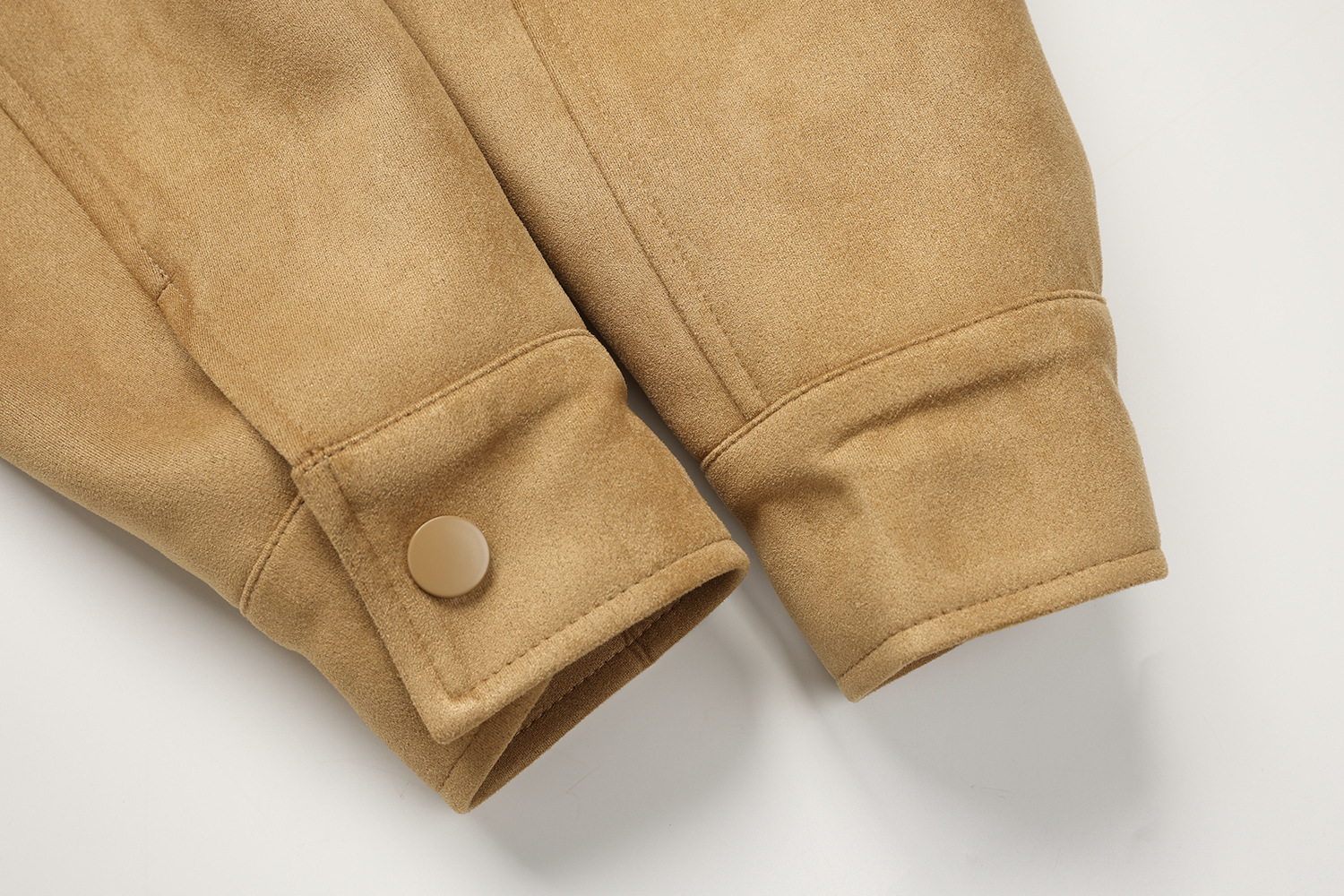 MUYU 卡其色小众设计感麂皮绒夹克女春季新款宽松翻领短外套详情11