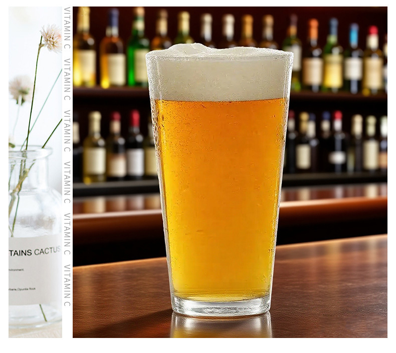 Wholesale beer mugs, large-capacity glass cups, heat-resistant belts, thickened water cups by 0.4, beer mugs, draft beer juice cups pic 14