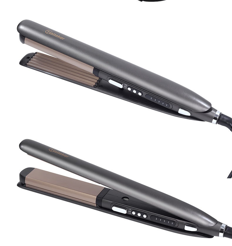 HATTEKER electric hair straightener, dual-purpose for curling and straightening, home fluffy corn perm, multi-functional temperature-controlled curling iron, hair straightener pic 14