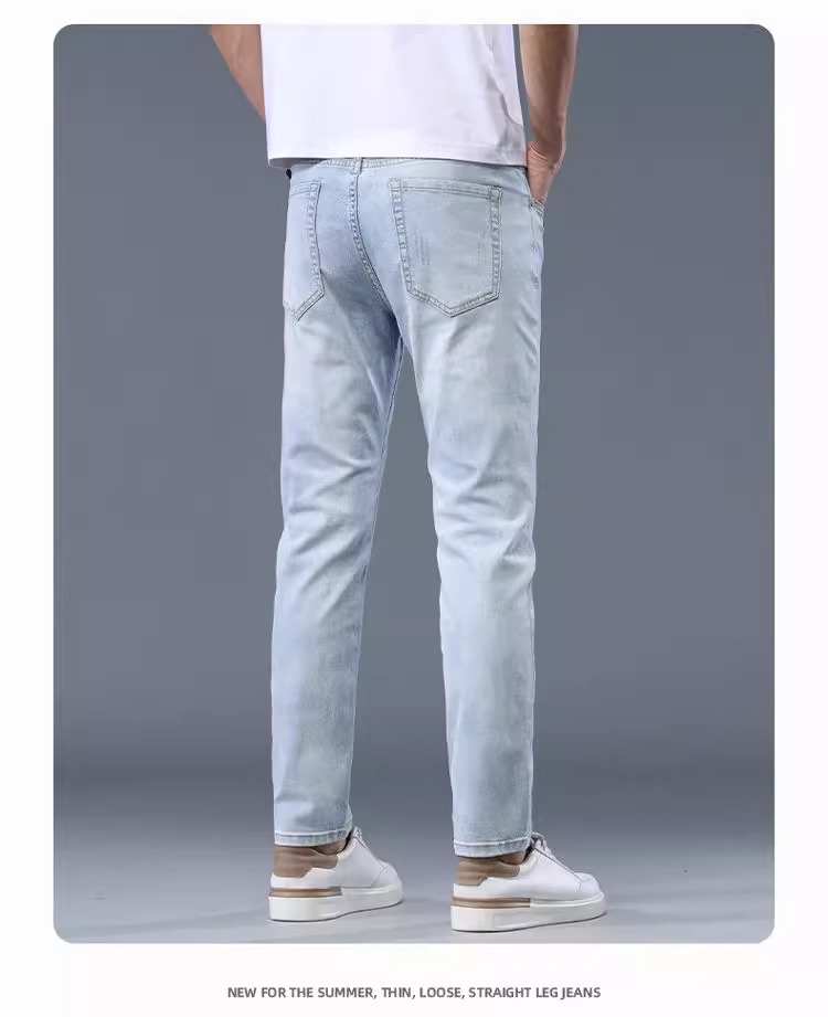 牛仔裤男士修身直筒弹力休闲百搭九分裤2025春夏新款韩版潮流男裤详情22