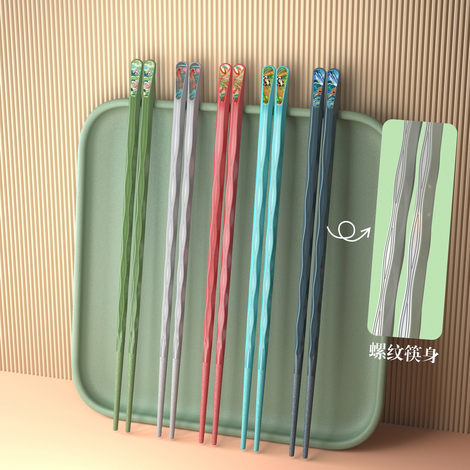 筷专家十双国潮风分餐筷耐高温家用送礼合金筷子厂家国潮详情3