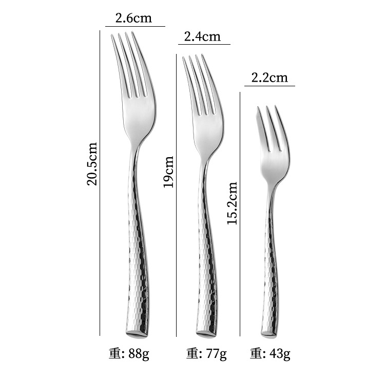 高档酒店餐厅精品锤纹西餐具全系列金色餐刀餐叉餐勺轻奢羽鳞系列详情9