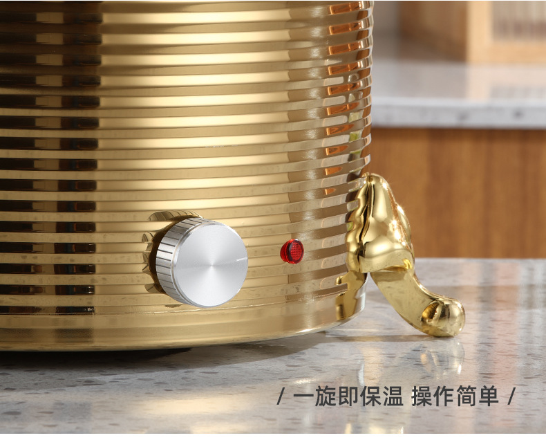 Stainless steel electric warm soup pot, commercial electronic insulated soup pot, hotel buffet electric heating warm soup stove pic 15