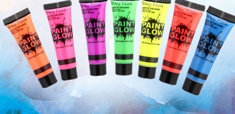 Cross-border water-based eco-friendly fluorescent facial finger paint Halloween dance party water-washable body painting paint pic 2