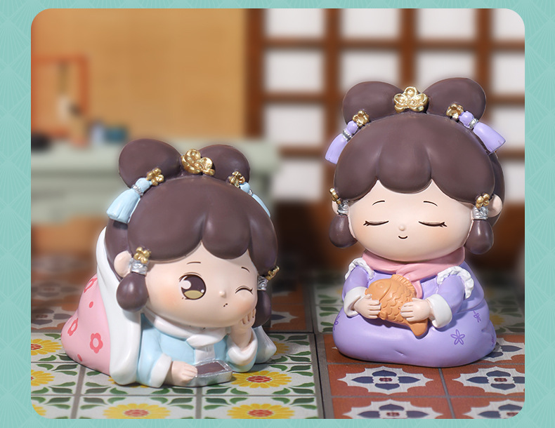 爱睡觉罗萌格格盲盒手办创意古风宫廷公仔树脂小摆件礼物文创详情9