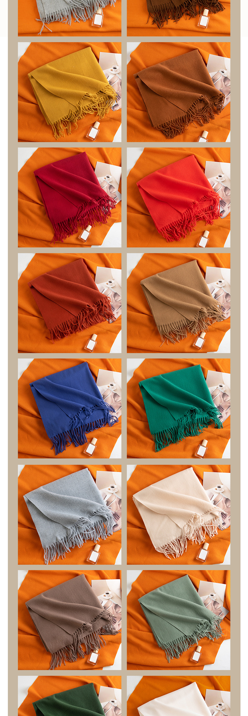 跨境欧美仿羊绒围巾披肩女冬季高级感2024新款韩系百搭女士围脖详情14