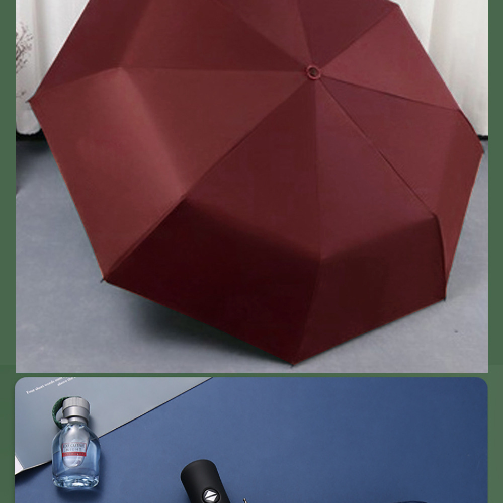 Xingbao Umbrella Industry RST three-fold Umbrella, fully automatic black rubber umbrella wholesale, printed logo advertising umbrella in stock pic 22