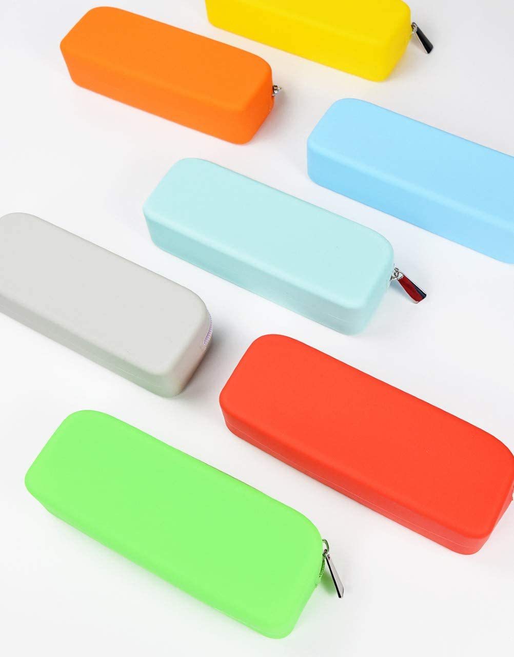 Color sólido estilo japonés bolsa de silicona personalizado gradiente color estudiante papelería almacenamiento pen bag pic 6