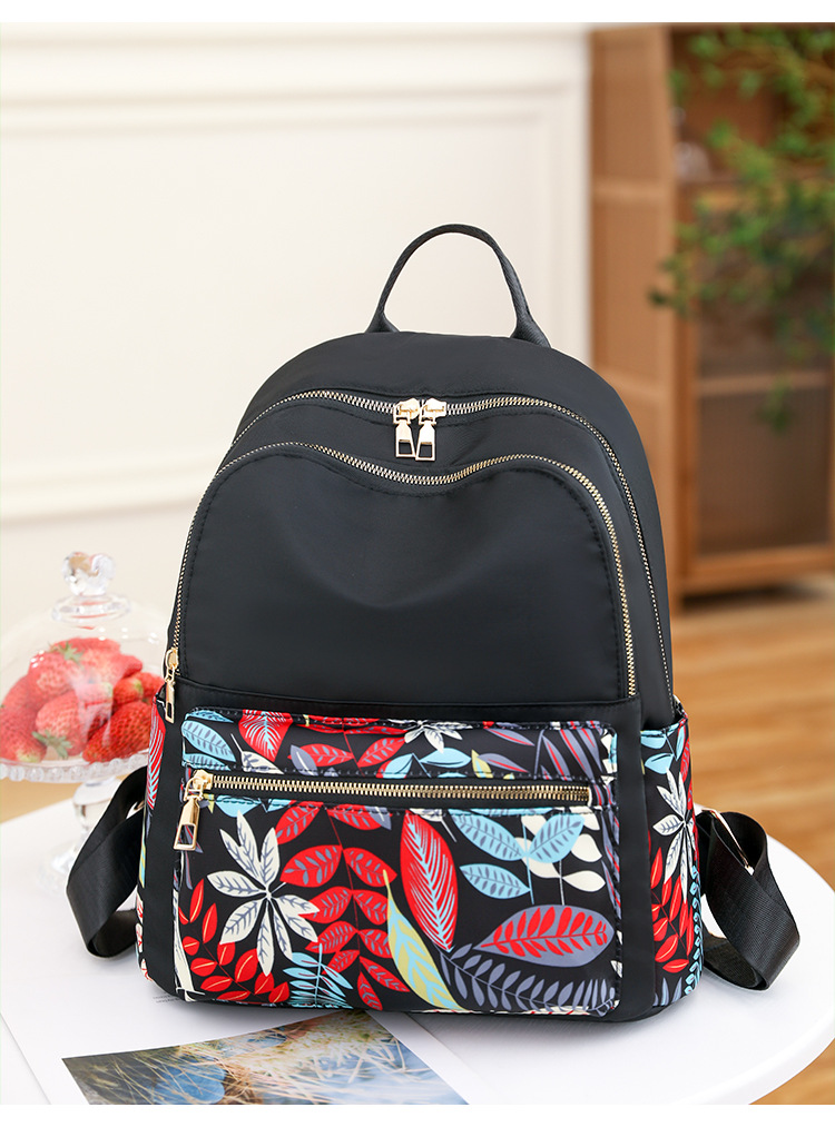 牛津布双肩包包女民族风时尚印花背包新马泰大容量旅行书包百搭包详情8