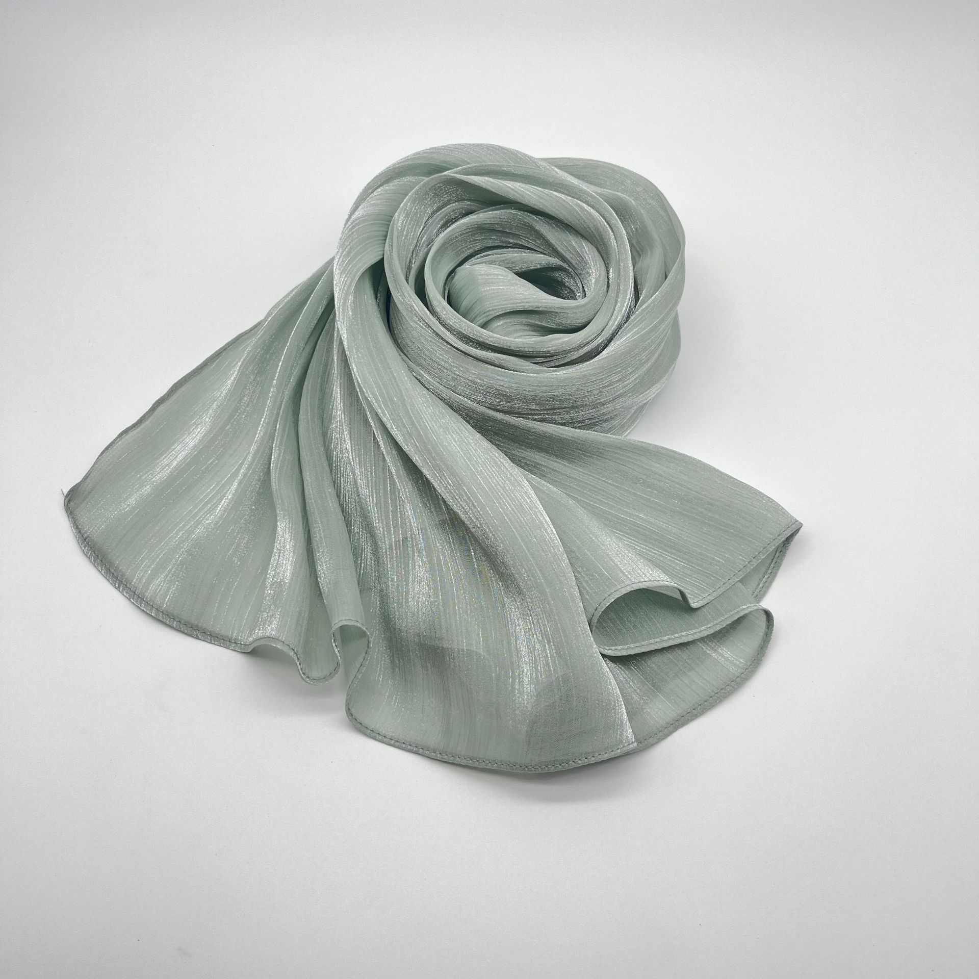 New cross-border shiny silk long scarf Shimmer Hijab Thin spring and summer silk scarf, gauze scarf, Malay headscarf pic 9