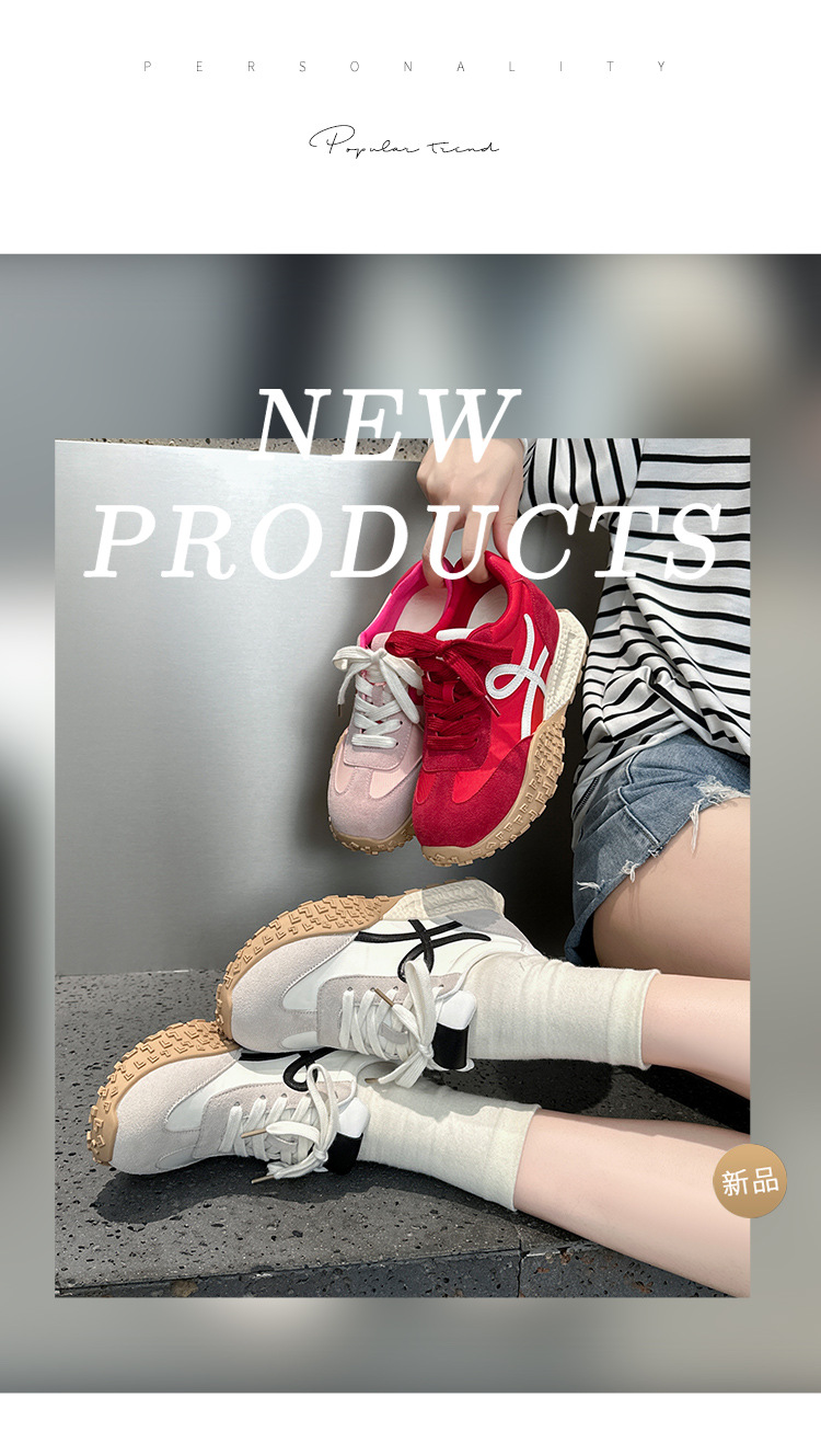 真皮~7CM内增高德训鞋女鞋夏厚底小个子复古休闲运动鞋老爹鞋详情23