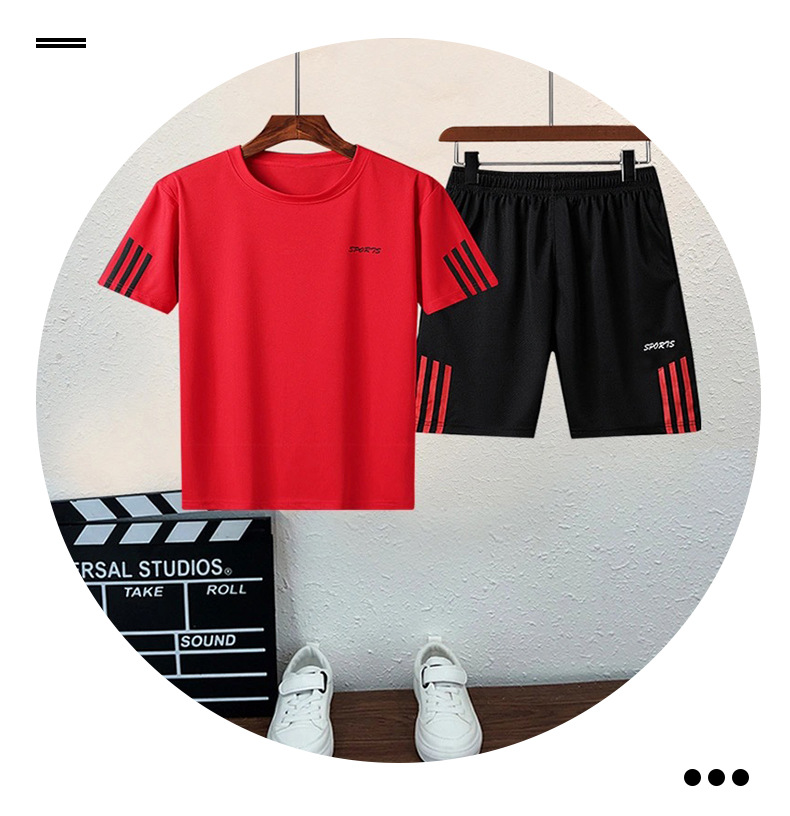 Summer quick-drying clothes for children and boys in foreign trade, short sleeves and shorts, new sporty and casual T-shirts, one-piece consignment pic 9