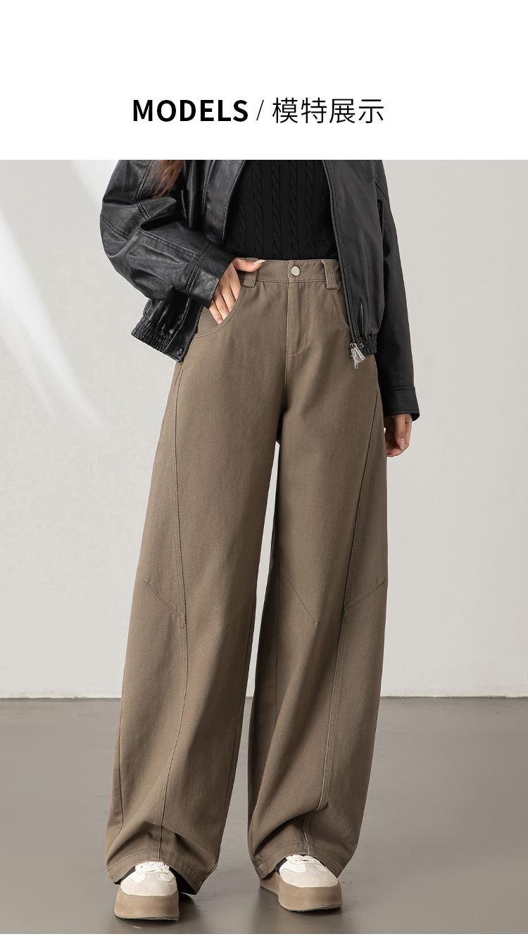 秋季新款阔腿弯刀裤女2025小众高级休闲裤修身通勤高档香蕉裤女详情10