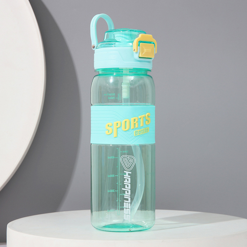 新款马卡龙色运动水杯大容量运动水壶便携女学生防摔塑料杯子吸管详情8