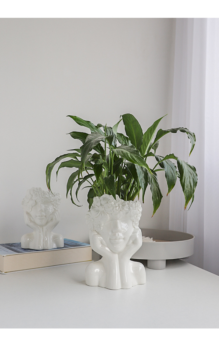 2026 Nordic Creative Home Desktop flower arrangements, figure statues, ornaments, human body ceramic vases, artistic flower vases, cross-border wholesale pic 7